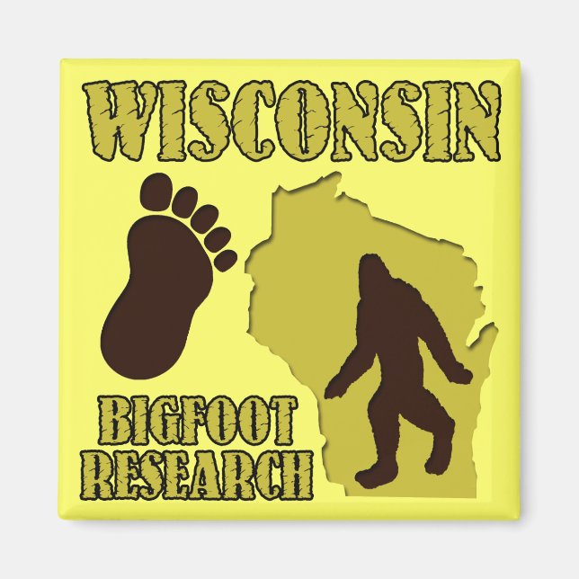 Aimant Recherche sur le Wisconsin Bigfoot (Devant)
