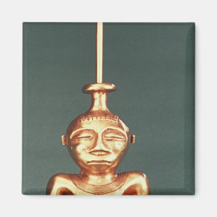 Aimant Récipient de chaux d'or moulé, Quimbaya