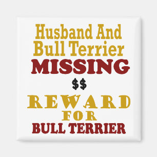 Aimant Récompense absente de bull-terrier et de mari pou