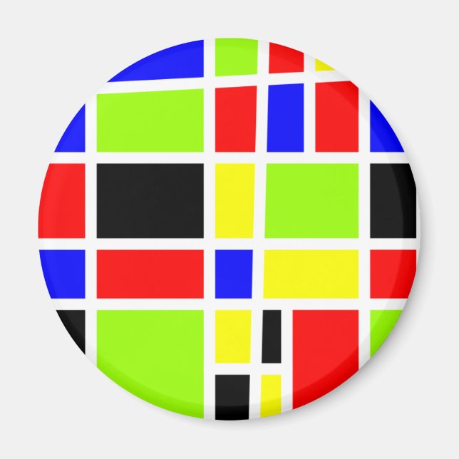 Aimant Rectangles colorées (Devant)