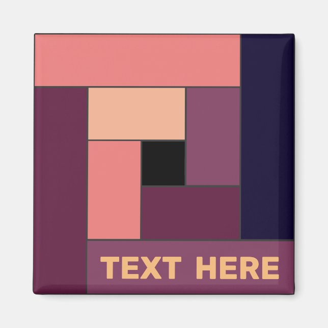 Aimant Rectangles géométriques (ver5) avec n'importe quel (Devant)