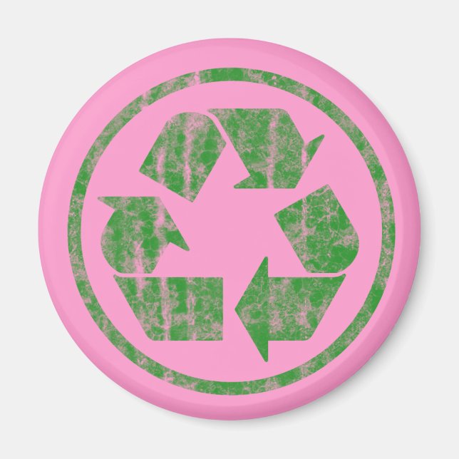 Aimant Recyclage pour sauver la planète Terre, symbole (Devant)