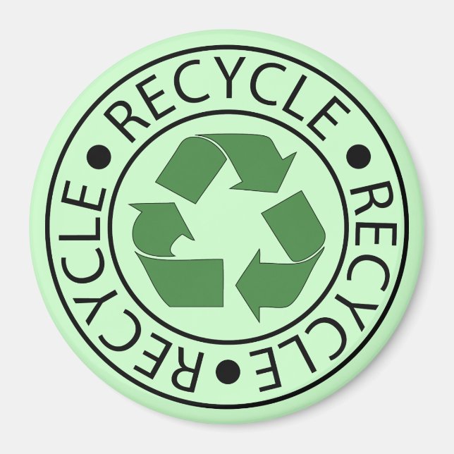 Aimant Recycler le logo du centre vert (Devant)
