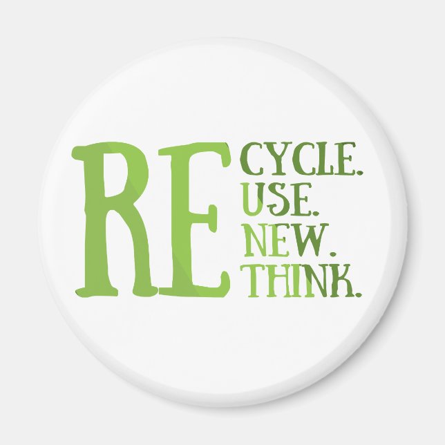 Aimant Recycler réduire la réutilisation renouveler repen (Devant)