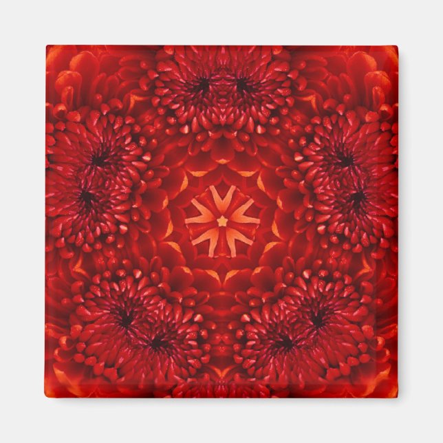 Aimant RED DAHLIA FLEURS Abstraites florales (Devant)