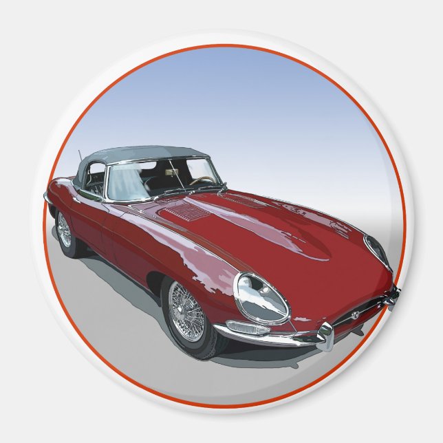 Aimant Red E Type Roadster (Devant)