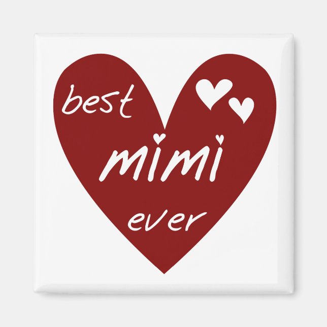 Aimant Red Heart Best Mimi Ever Tshirts et cadeaux (Devant)