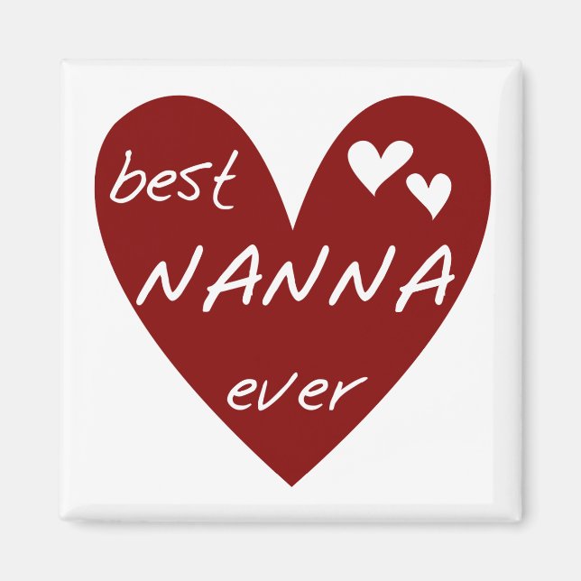 Aimant Red Heart Best Nanna T-shirts et cadeaux Ever (Devant)