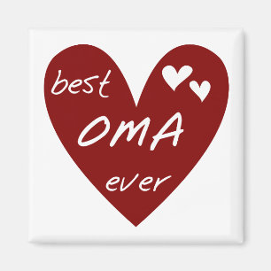 Aimant Red Heart Best Oma Ever T-shirts et cadeaux