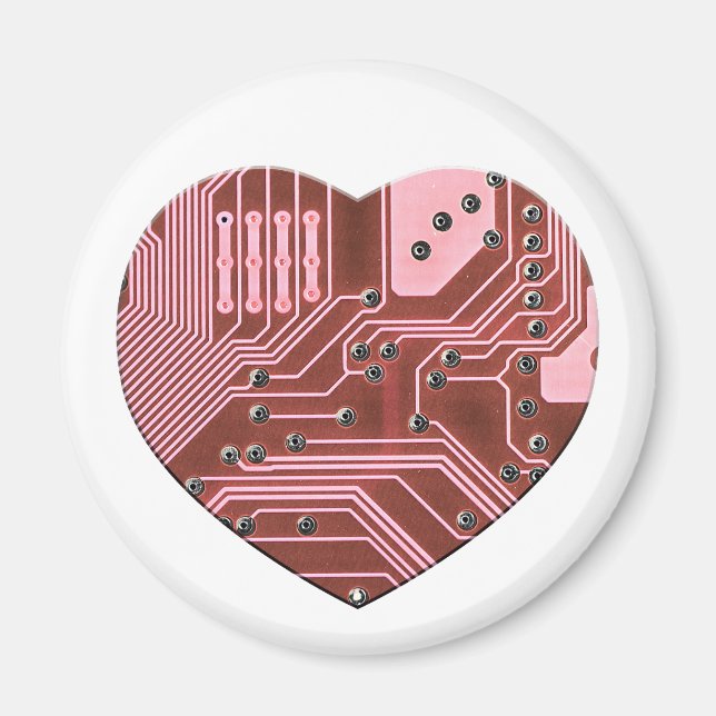 Aimant Red Heart Circuit Board Valentines (Devant)