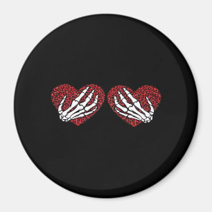 Aimant Red Heart Skeleton Mains Classique