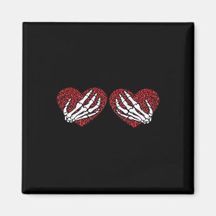 Aimant Red Heart Skeleton Mains Classique