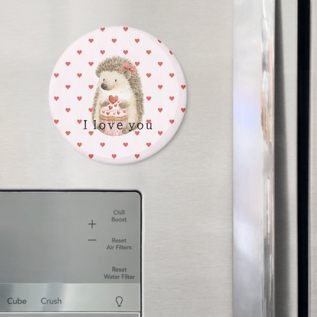 Aimant Red Hearts Hedgehog Love (In situ (réfrigérateur))