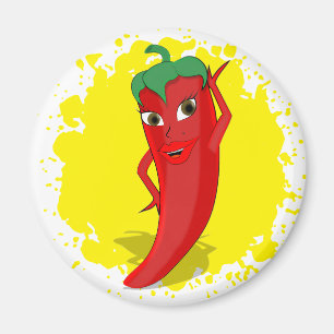 Aimant Red Hot Pepper Diva Paint Splatter