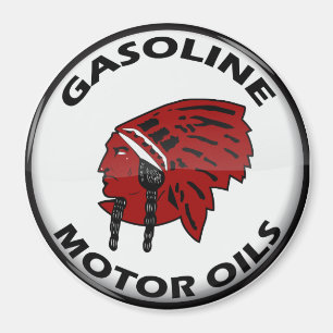 Aimant Red Indian Gasoline vintage signe vers.