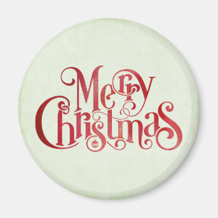 Aimant Red Joyeux Noël Typographie Festive Police