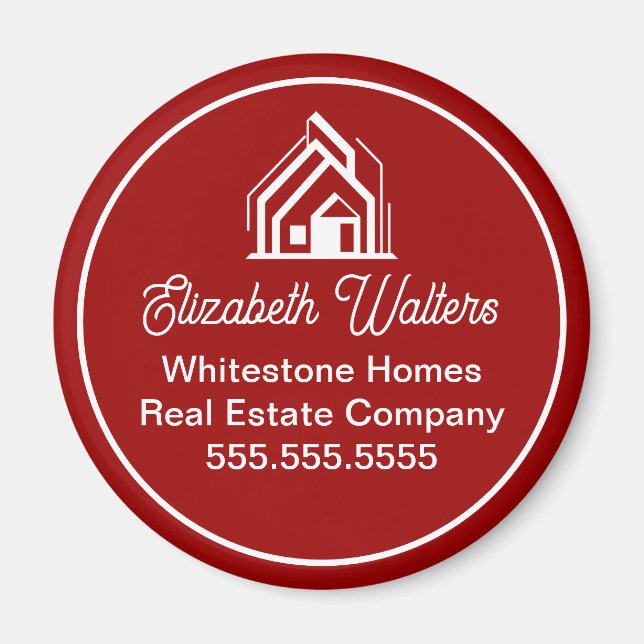 Aimant Red Real Estate Company Customized Realtor (Devant)