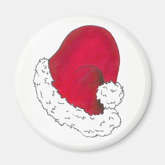 Aimant Red Santa Claus Casquette Joyeux Noël Noël Noël No (Devant)