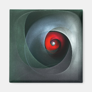 Aimant Red Swirl Artistique moderne Art Abstrait Motif #1