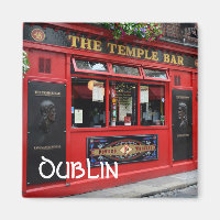 Red Temple Bar pub carré avec le texte : Dublin