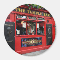 Red Temple Bar pub dans l'aimant rond de Dublin
