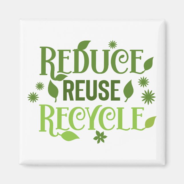 Aimant Réduire la réutilisation du recyclage (Devant)
