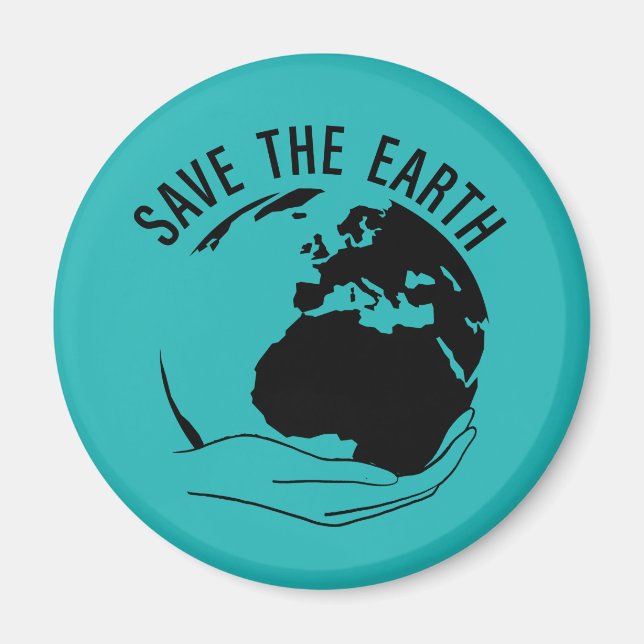 Aimant Réduire la réutilisation recycler sauver la terre (Devant)