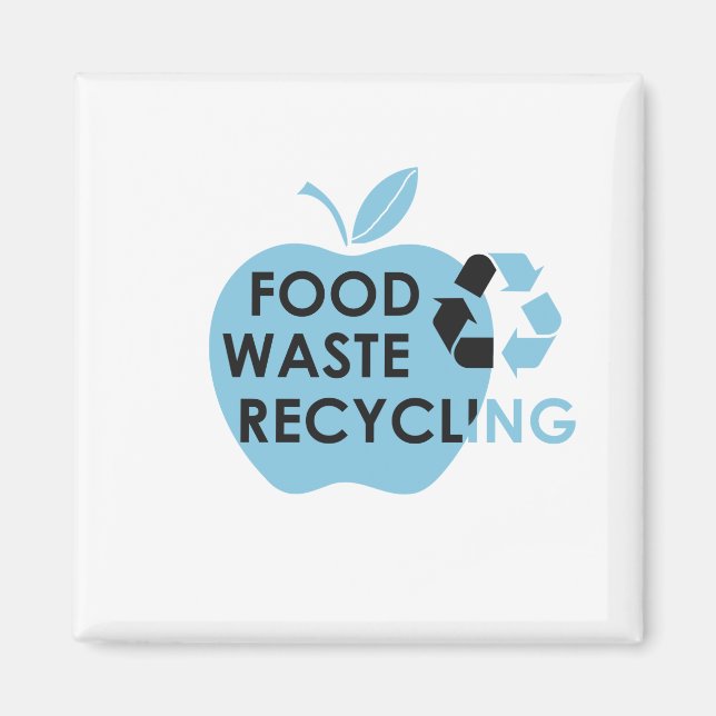 Aimant Réduire le recyclage des déchets alimentaires écol (Devant)