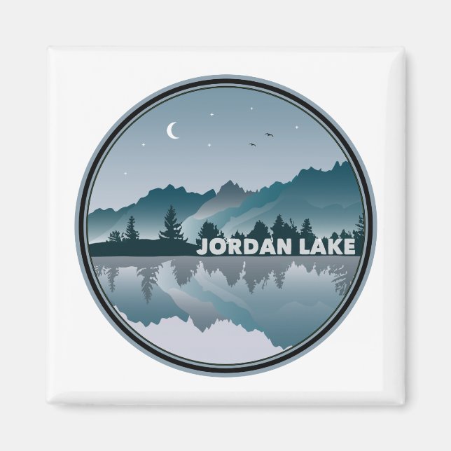 Aimant Reflet du lac Jordan en Caroline du Nord (Devant)