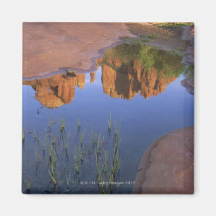 Aimant Réflexion de Cathedral Rock, Sedona, Arizona