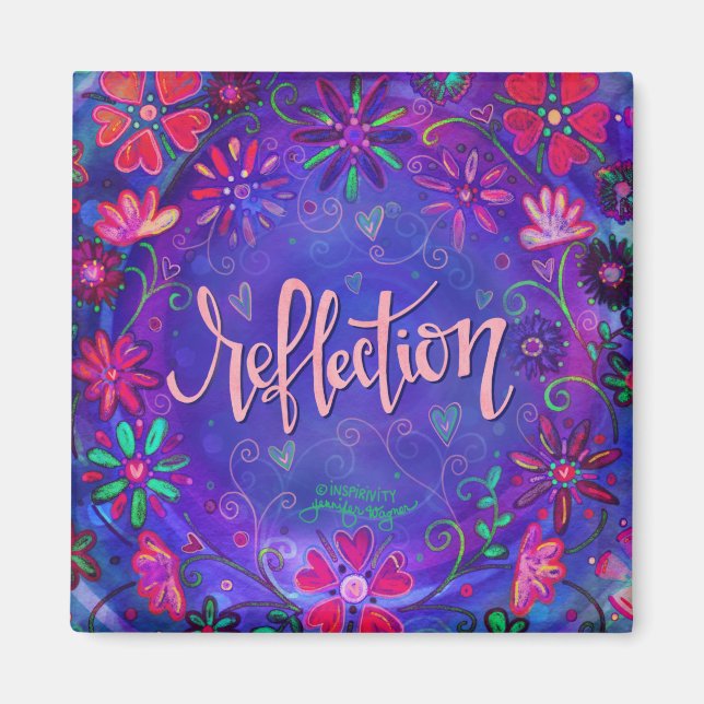 Aimant Réflexion Purple Plutôt Floral Trendy Inspirant (Devant)