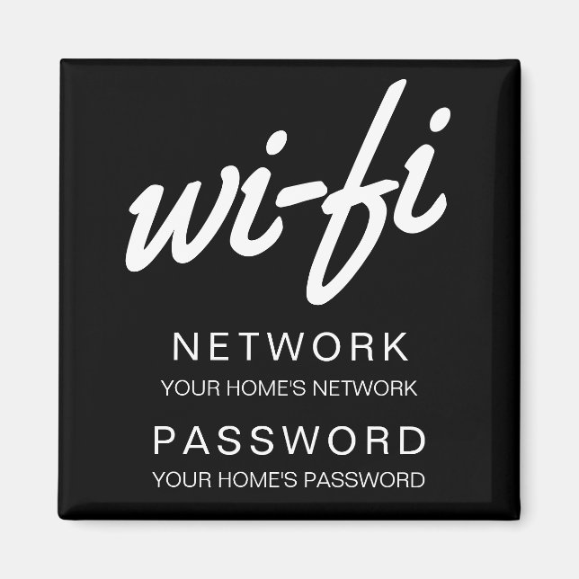Aimant Réfrigérateur de mot de passe Wifi (Devant)