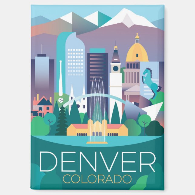Aimant Réfrigérateur Denver (Recto)
