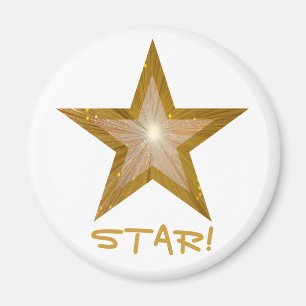 Aimant Réfrigérateur "ÉTOILE d'étoile d'or !" blanc r
