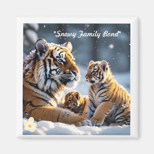 Aimant "Refuge neigeux de l'amour tigre"