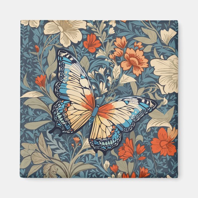 Aimant Regal Butterfly Amidst William Morris Floral (Devant)
