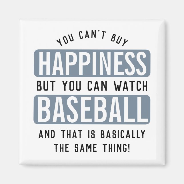 Aimant Regarder le baseball est le bonheur Drôle Baseball (Devant)