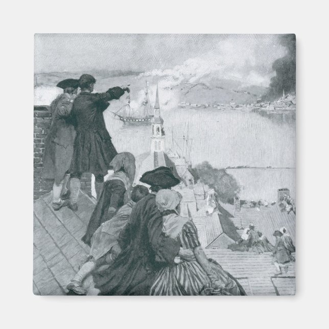 Aimant Regarder le combat à Bunker Hill illustration (Devant)