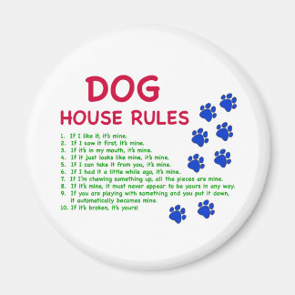 Aimant Règles de la maison pour chiens - règles à suivre