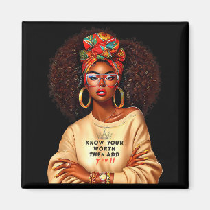 Aimant Reine Afro Femme Noire Africaine Mélanine Histoire