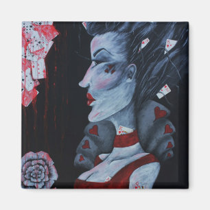 Aimant Reine Rouge de Cœur Alice Merveilleux Fantastique