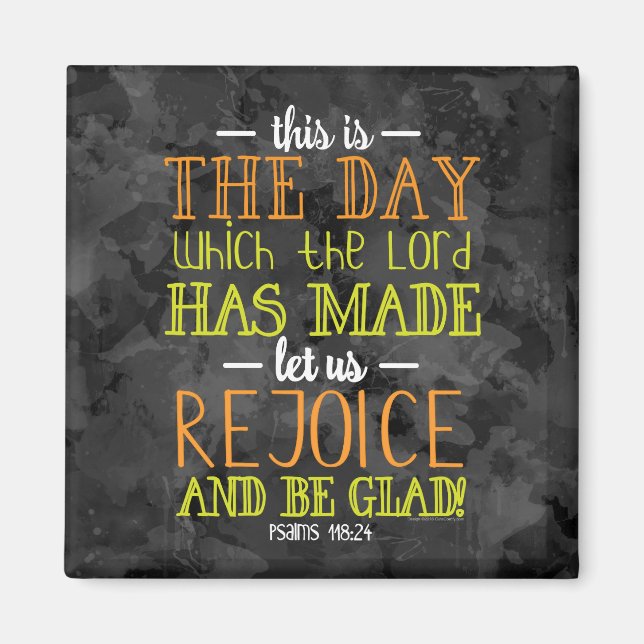 Aimant Réjouissez-vous et soyez heureux Typographie Bible (Devant)