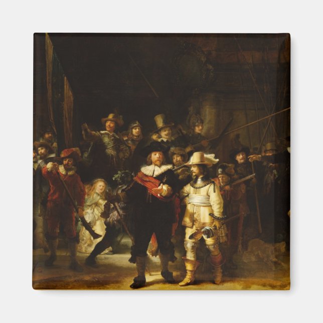 Aimant Rembrandt Nightwatch Night Watch Peinture baroque (Devant)