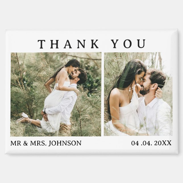 Aimant Remerciements de mariage uniques (Recto)