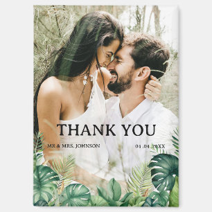 Aimant Remerciements pour un Mariage sur le Thème Tropica