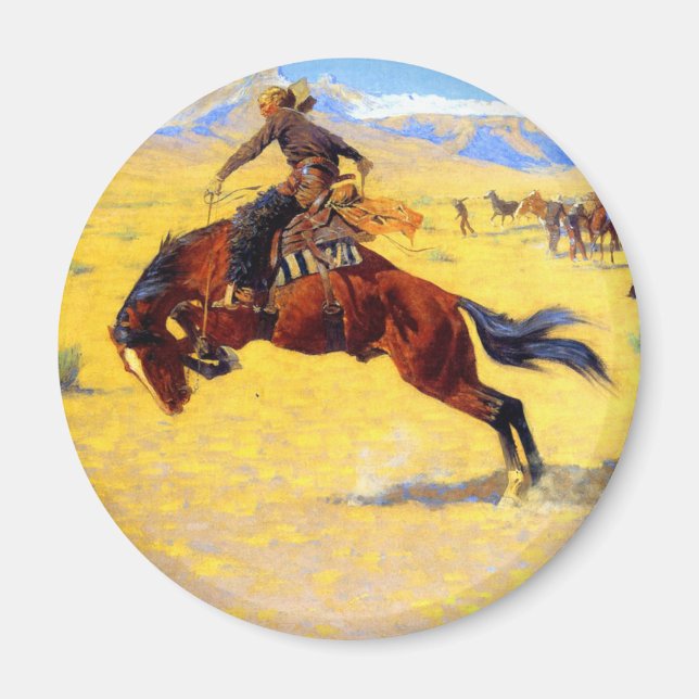 Aimant Remington Old West Horse et Cowboy (Devant)