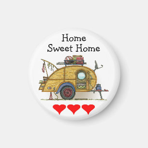 Aimant Remorque vintage mignonne de voyage de campeur de