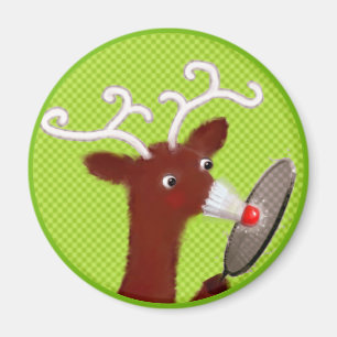 Aimant Remplisseur de bas de Noël de badminton drôle