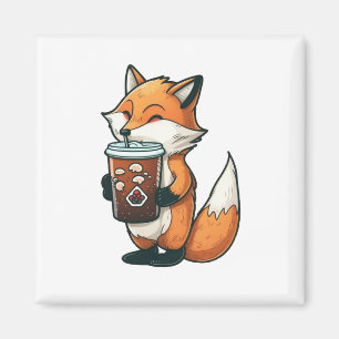 Aimant Renard avec une tasse
