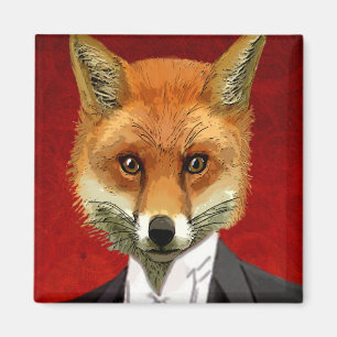 Aimant Renard En Costume De Soirée, Portrait